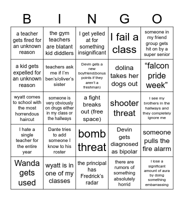 fhs 2024-2025 Bingo Card