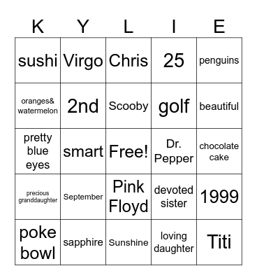 Happy Birthday Bingo Card