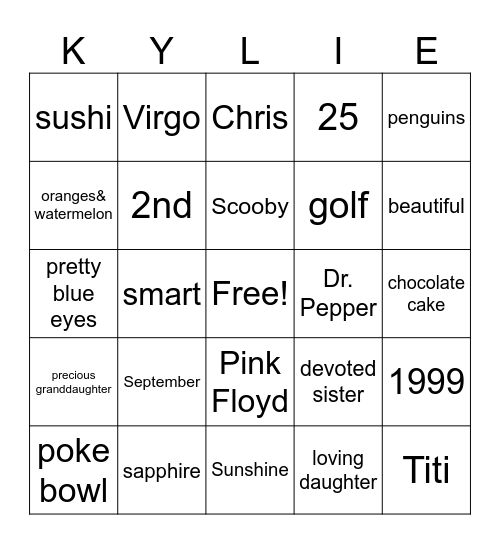 Happy Birthday Bingo Card