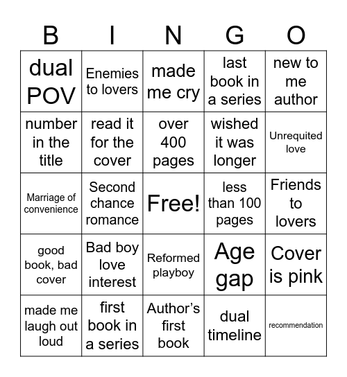 Book Bingo Card