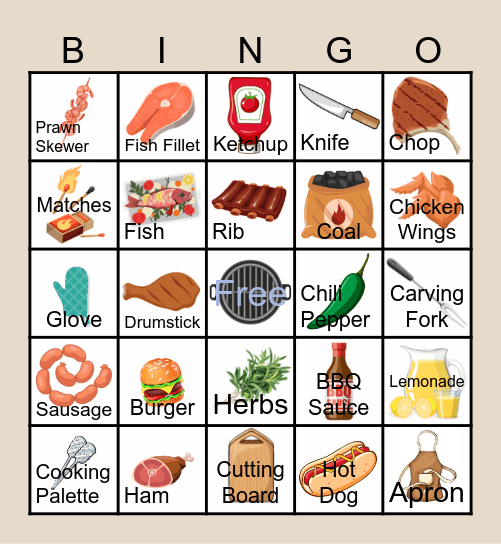 BBQ Time Bingo Card