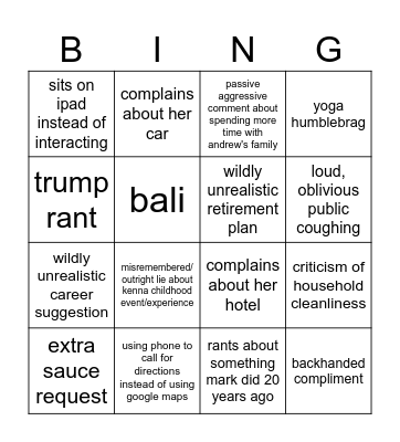 Diane Bingo Card