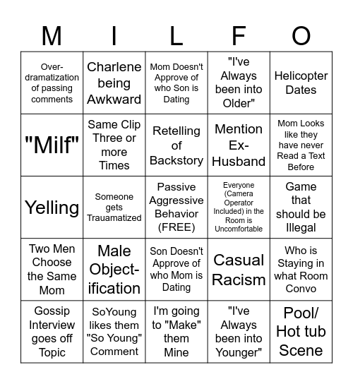 Milf Manor Bingo V2 Bingo Card