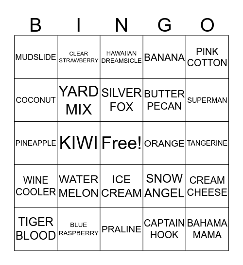 ANGEL'S SUGAR SHACK! SNOWBALL BINGO Card