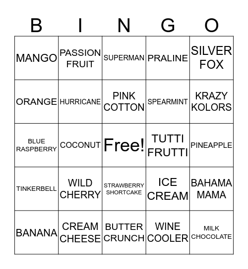 ANGEL'S SUGAR SHACK! SNOWBALL BINGO Card