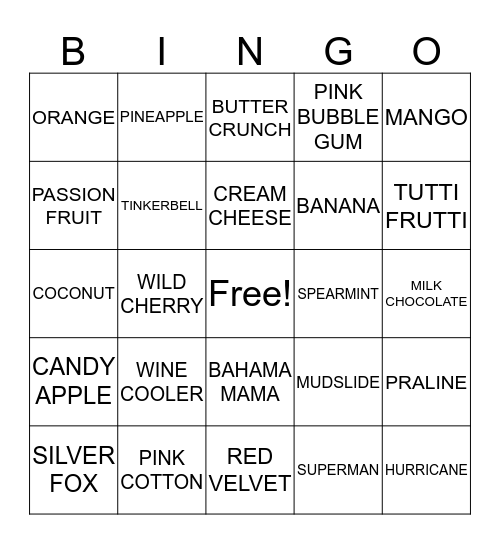 ANGEL'S SUGAR SHACK! SNOWBALL BINGO Card