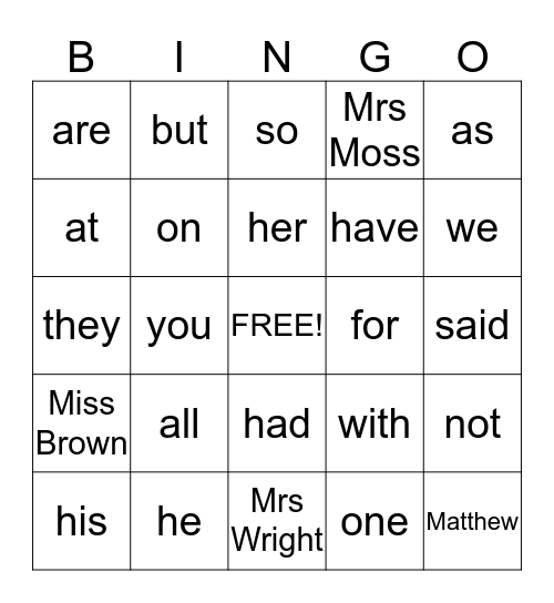 RED LIST Bingo Card