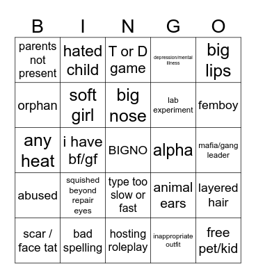 GACHA LIFE Bingo Card