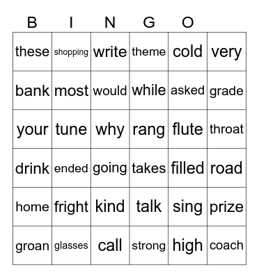95 Phonics Bingo Lessons 3-6 Bingo Card