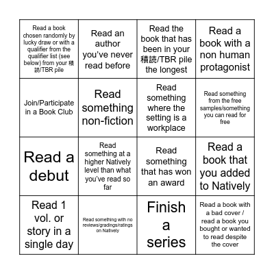 2024 Natively BingoChallenge Bingo Card