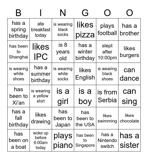 Find someone who... Bingo Card