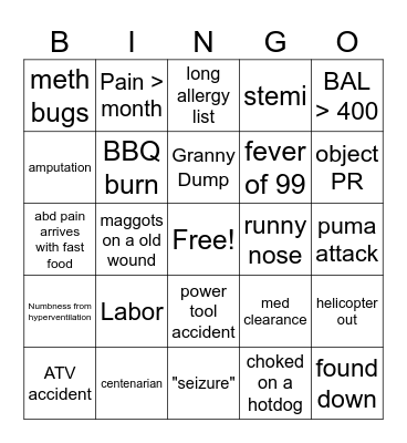 Labor day Bingo Card