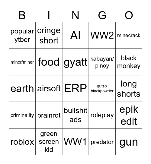 yes bingo1 Bingo Card