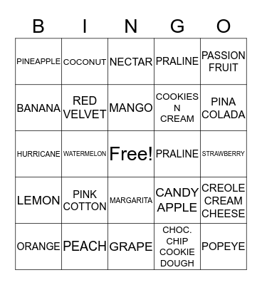 ANGEL'S SUGAR SHACK! SNOWBALL BINGO Card