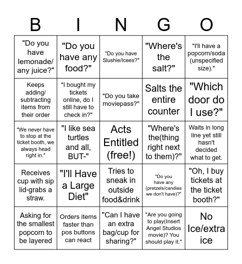 NBT Employee Bingo Card