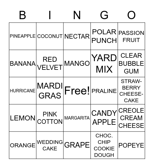 ANGEL'S SUGAR SHACK! SNOWBALL BINGO Card