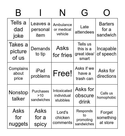 Red Rocks Bingo Card