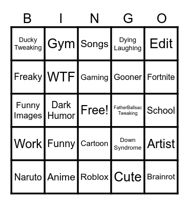 Ducky Dee Discord Channel Bingo Card