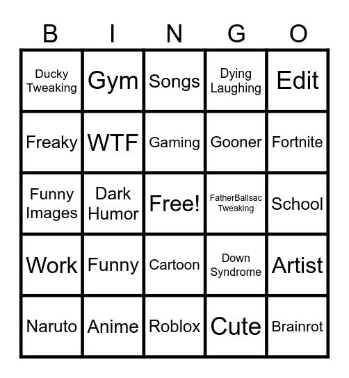 Ducky Dee Discord Channel Bingo Card