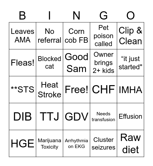 Labor Day ER Bingo! Bingo Card