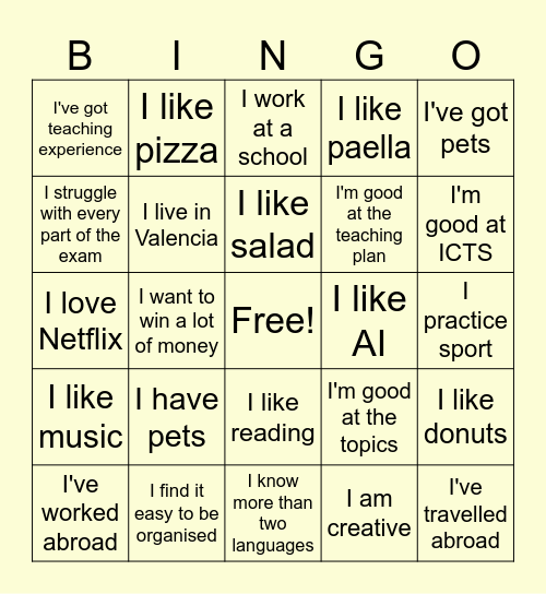 SESSION 1 Bingo Card