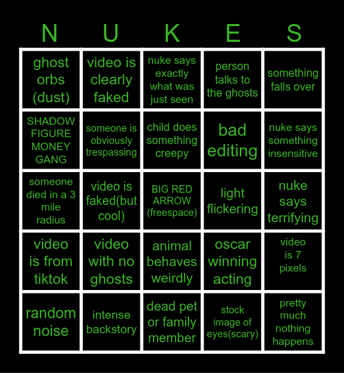 NUKESTOP5 BINGO Card