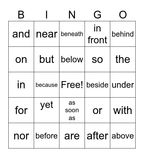 SIGHT WORDS Bingo Card