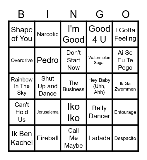 Zovoc Zomeravonden Discobingo Card