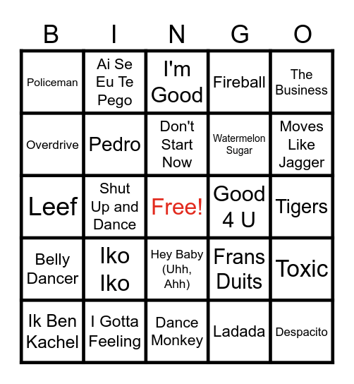 Zovoc Zomeravonden Discobingo Card