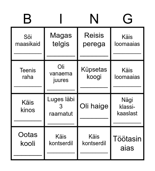 SUVEBINGO Card