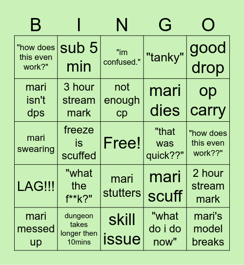 Mari Serpentium Bingo Card