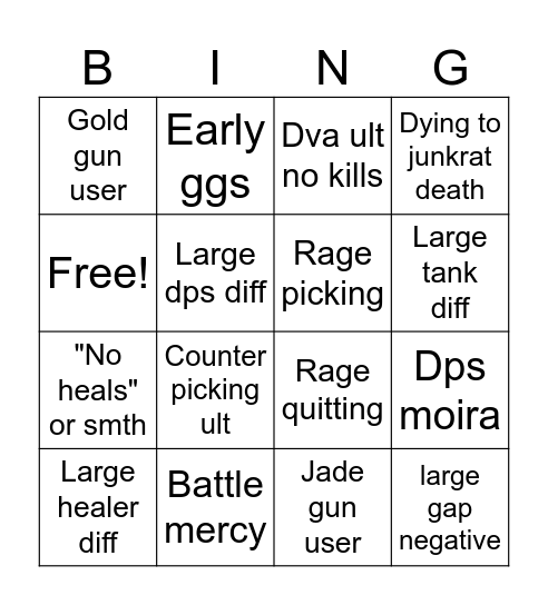 Yuh Bingo Card