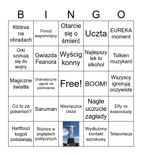 Pierścienie władzy Bingo Card