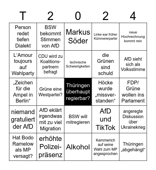 Thüringen Bingo Card