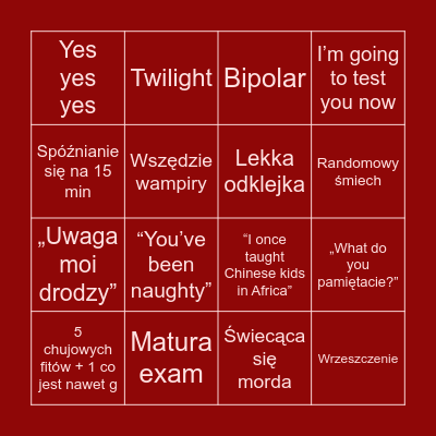 W I Ś N I A Bingo Card