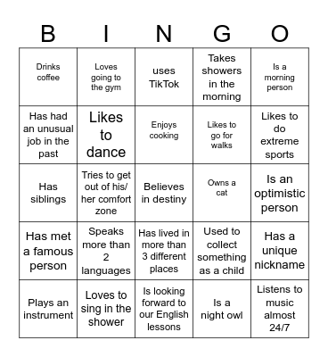 That´s me! Bingo Card