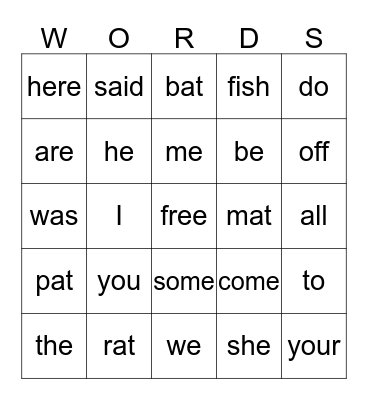 Cookie Monster Sight Words Bingo Card