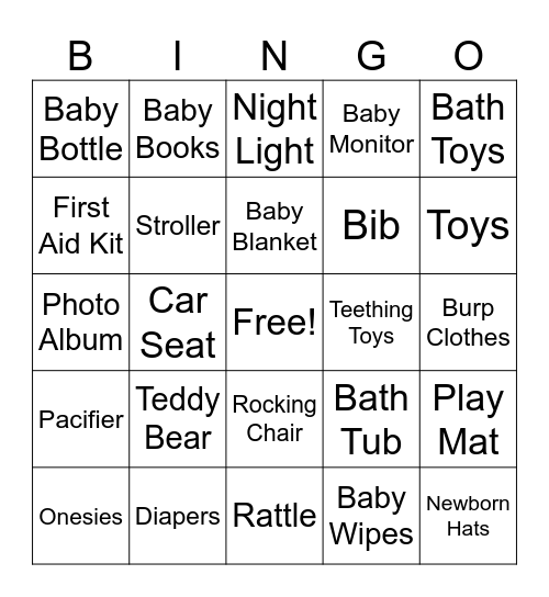 Baby Bingo Card