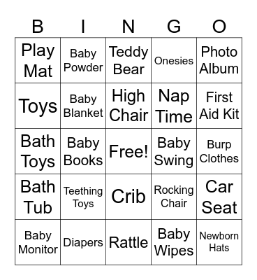 Baby Bingo Card