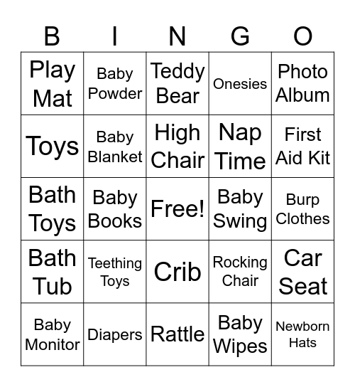 Baby Bingo Card