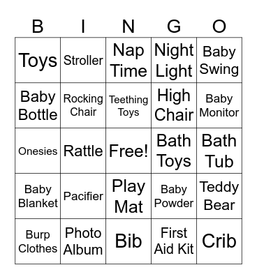 Baby Bingo Card