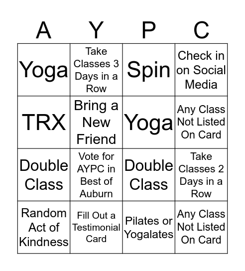 AYPC BINGO Card