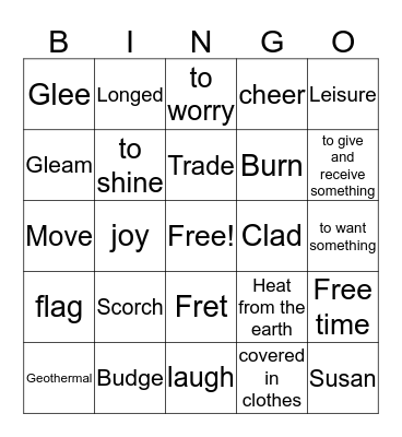 Reading Genie Bingo  Bingo Card