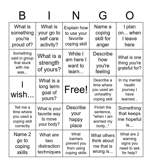 MHU BINGO Card