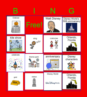 N2Y Bingo! Disney Bingo Card