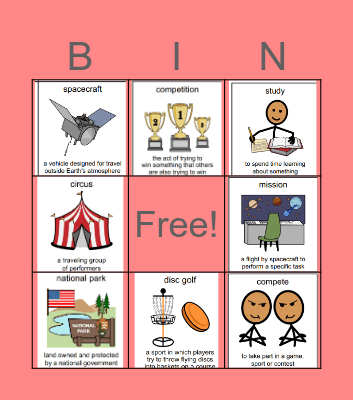 23-24 N2Y Vocabulary Bingo Card
