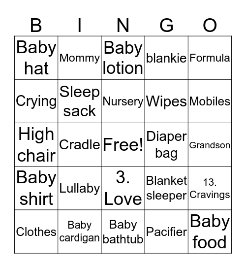 BABY SMITH Bingo Card