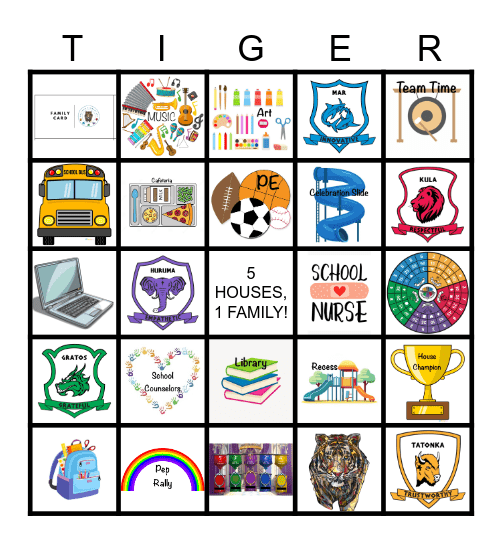 Ashland Elementary School Bingo Card