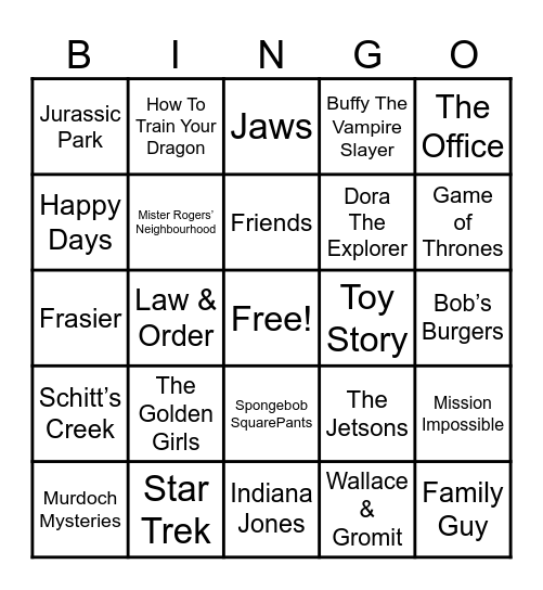 2000's Hits! Bingo Card