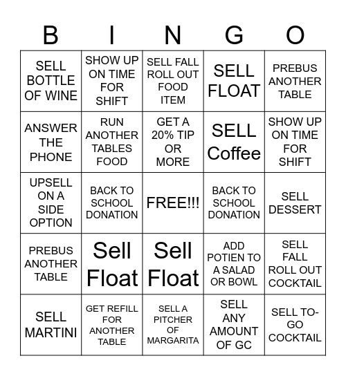 SERVER BINGO Card